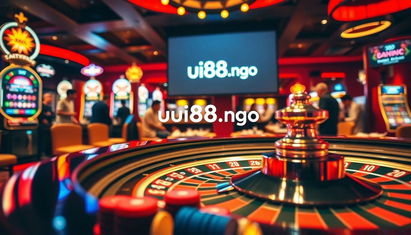 Experience thrilling roulette action with chips and the brand URL https://uu88.ngo/ featured in an exciting casino scene.